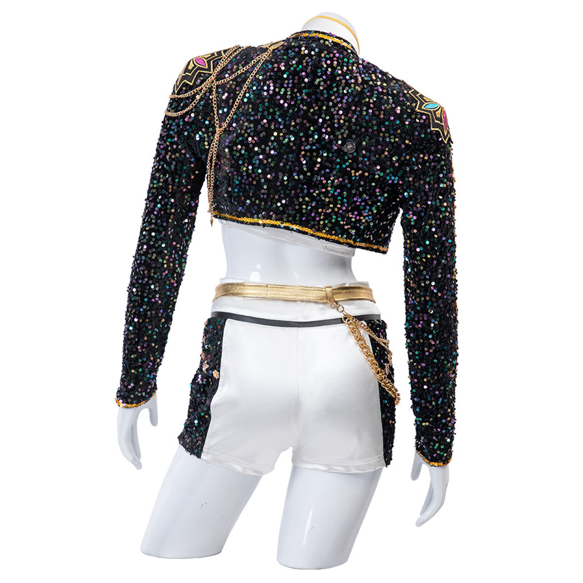 Disfraz de Halloween para niñas con lentejuelas | Chaqueta corta y pantalones cortos