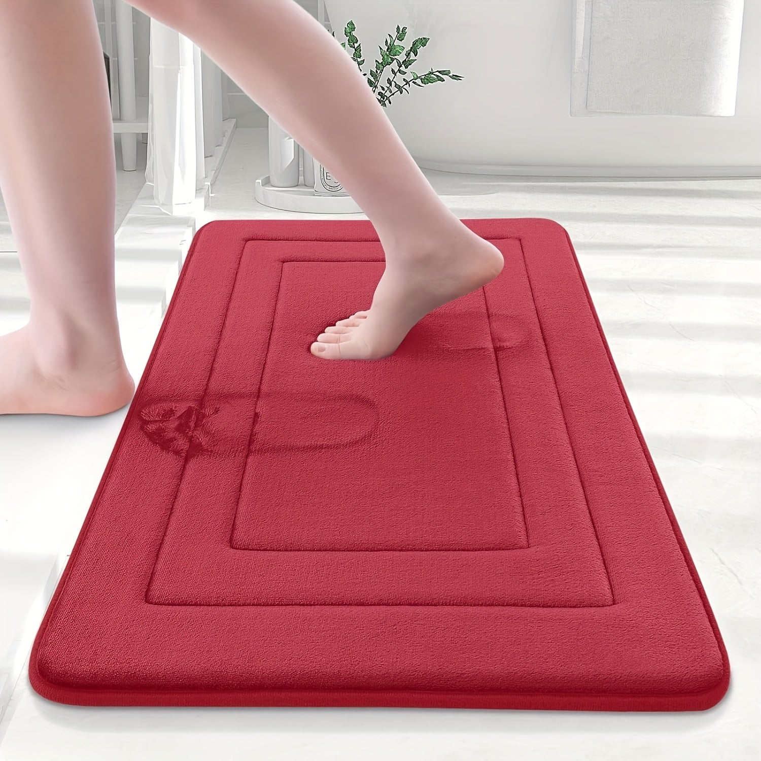 Alfombrilla de baño con acolchado de espuma viscoelástica para mayor comodidad