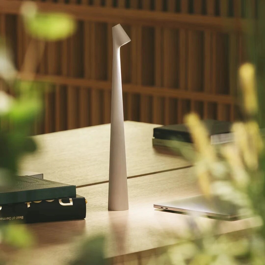 Table Lamp Modern Red Metal LED Light