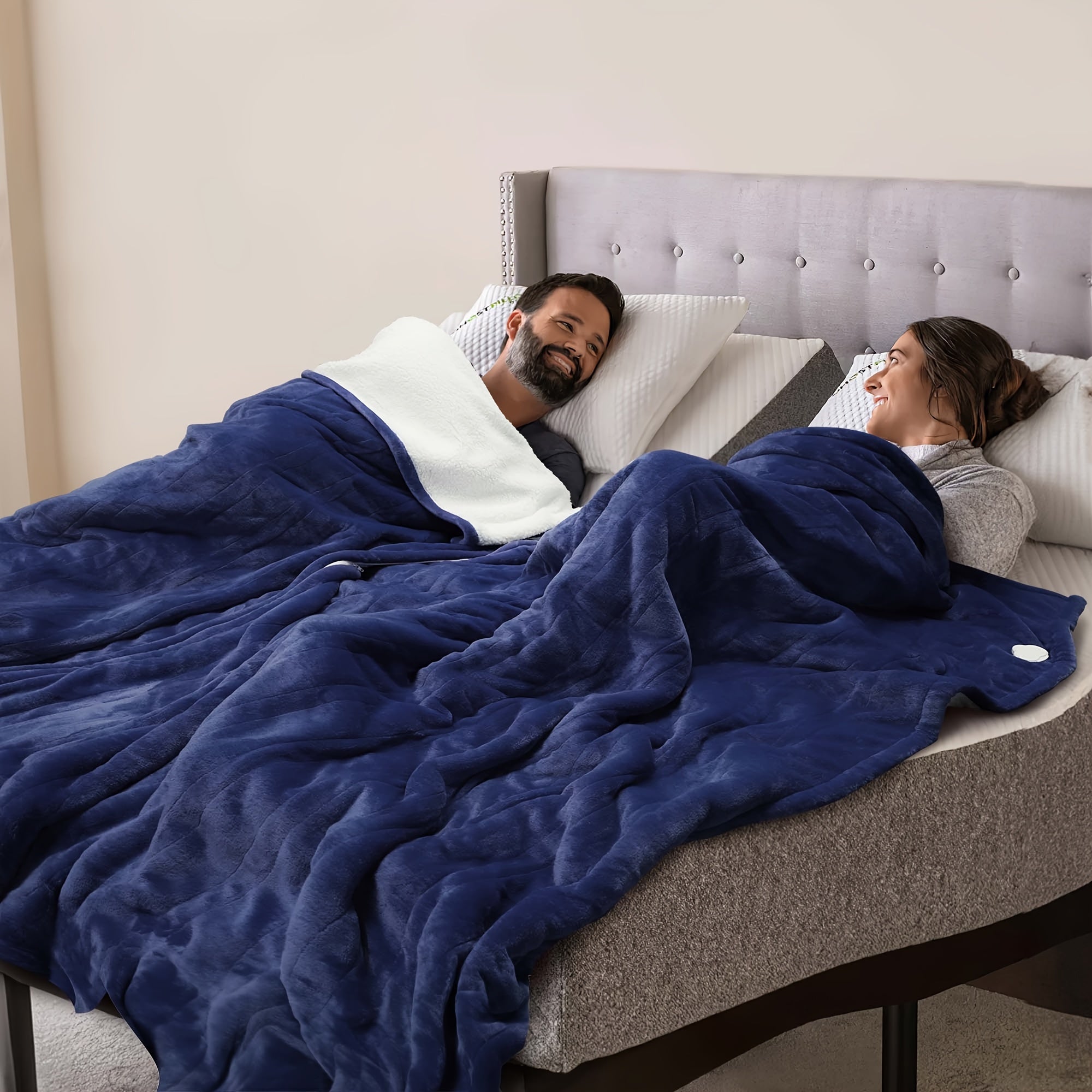 Coperta Elettrica in Flanella Riscaldata Lavabile con Timer Plaid