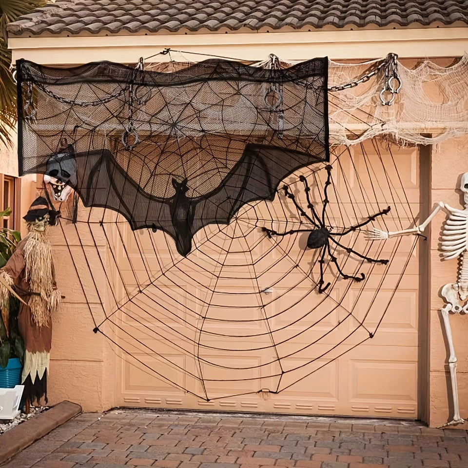 Bieżnik na stół czarna koronka dekoracja halloweenowa