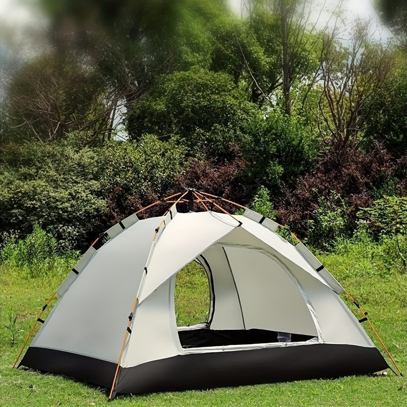 Camping Tent with Mesh Ventilation and Sun Shade
