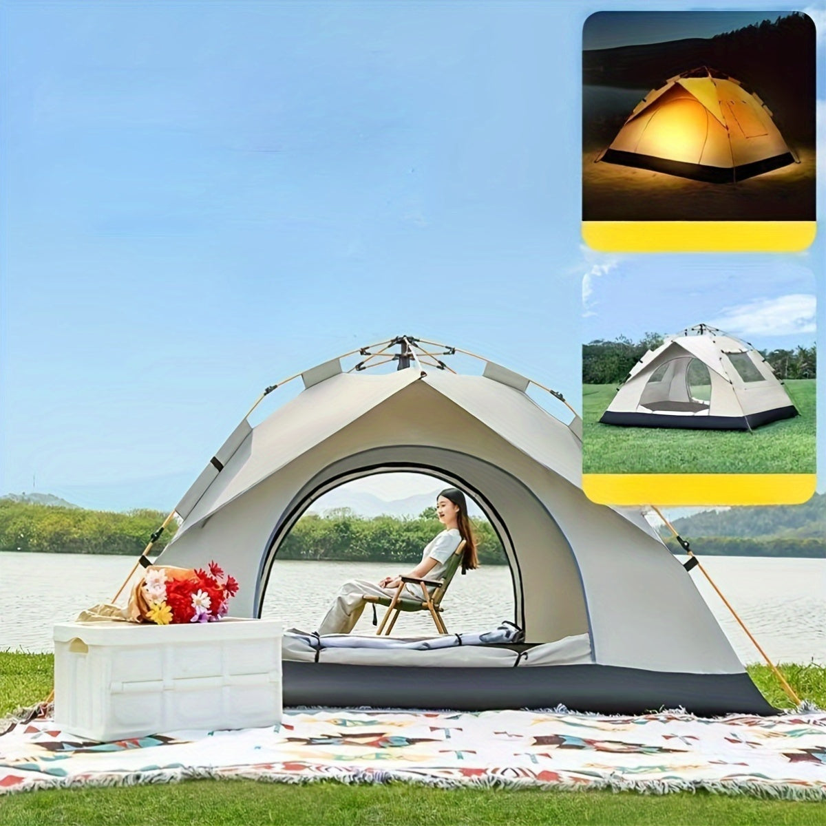 Camping Shelter Tent with Oxford Fabric Frame