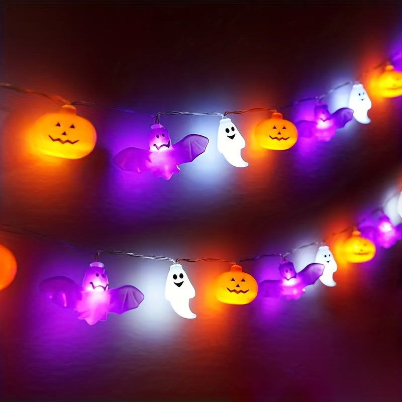 Halloweenowe lampki na baterie w kształcie dyni na sznurku