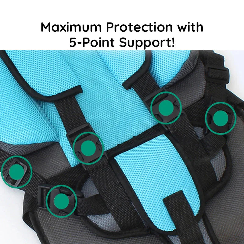 Travel Car Seat Portable Toddler Booster Safety Compact Harness Foldable
