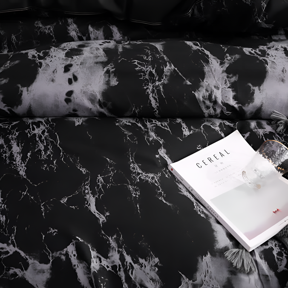Juego de ropa de cama moderno y suave de mármol