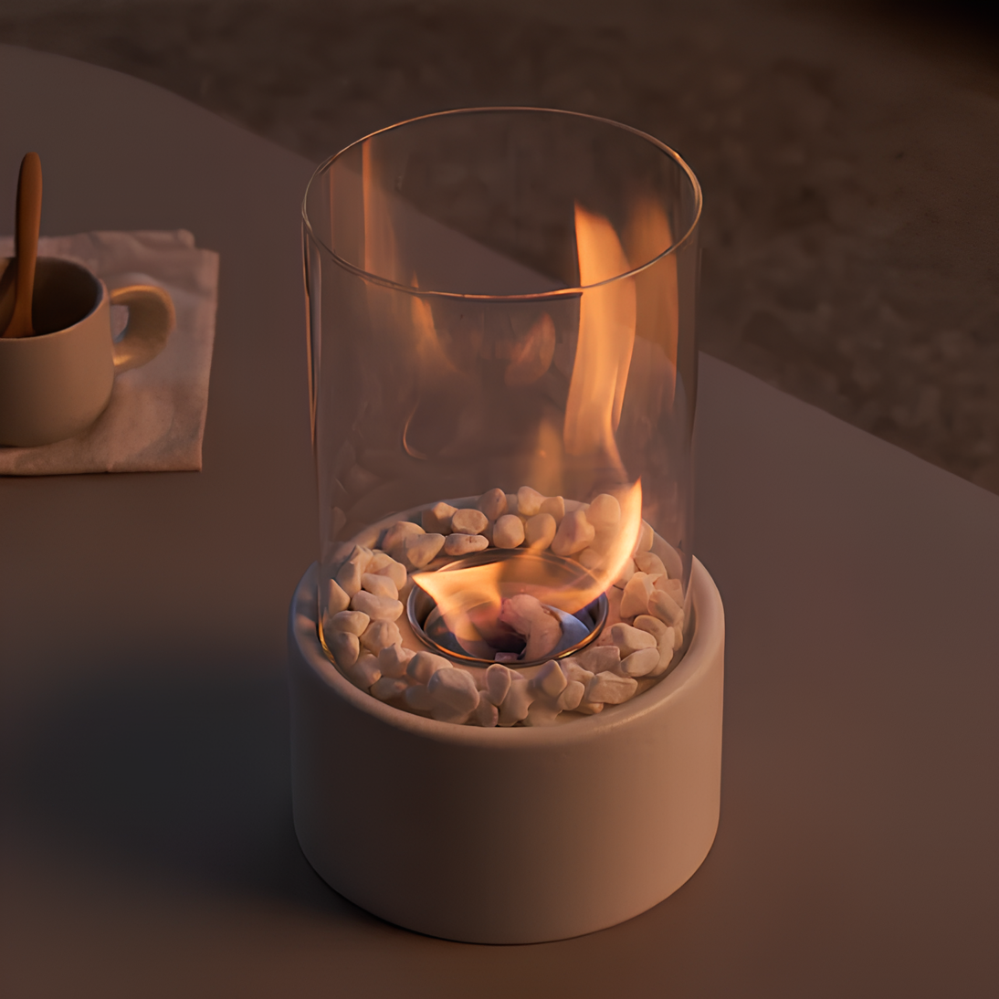 Lámpara de aceite de vidrio chimenea decorativa de mesa