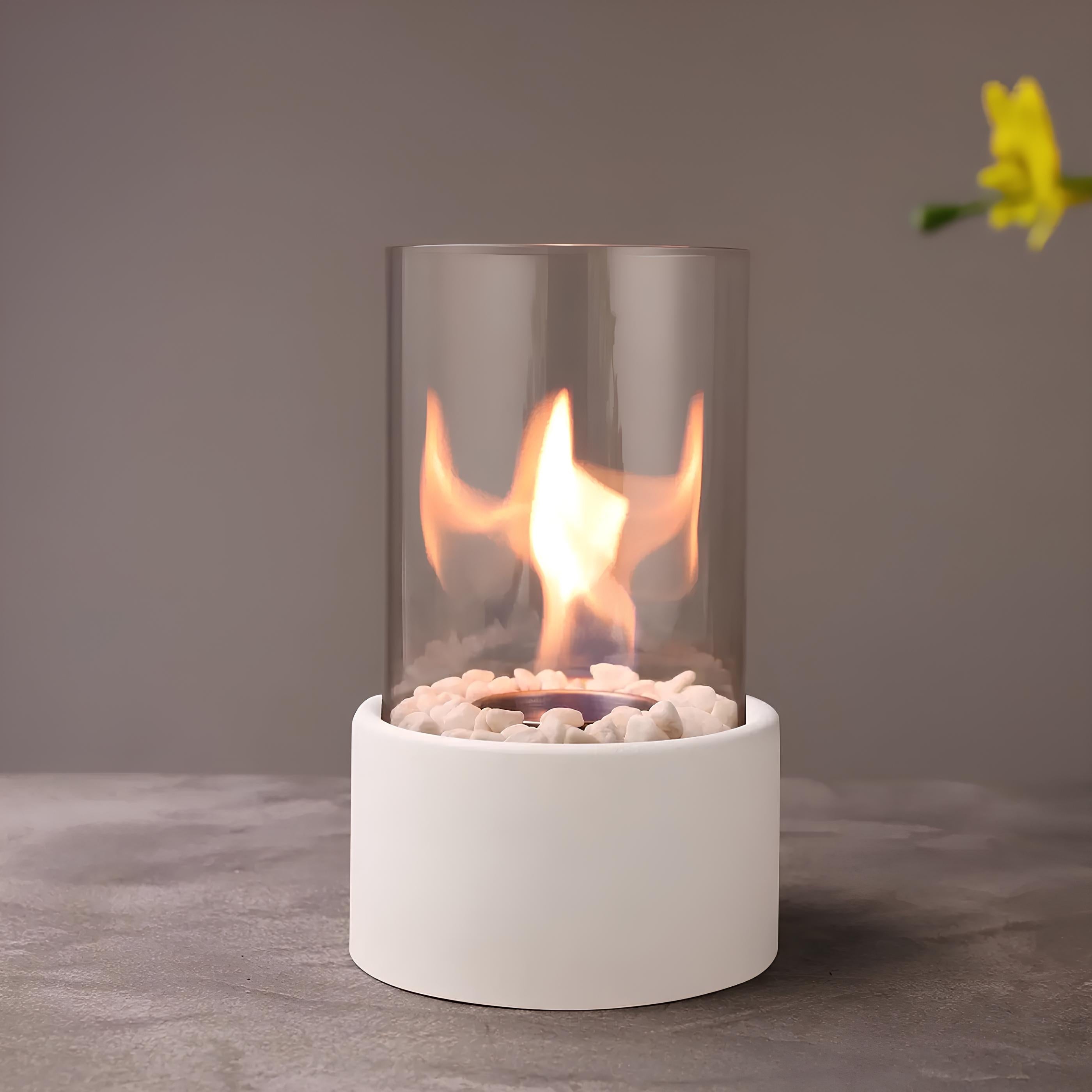 Lámpara de aceite de vidrio chimenea decorativa de mesa