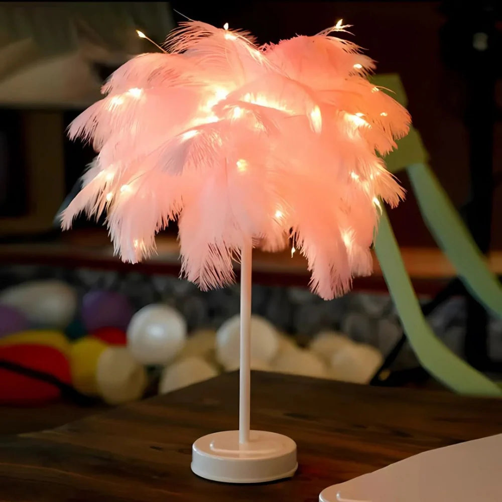 Lámpara de Mesa Moderna Feather Shade