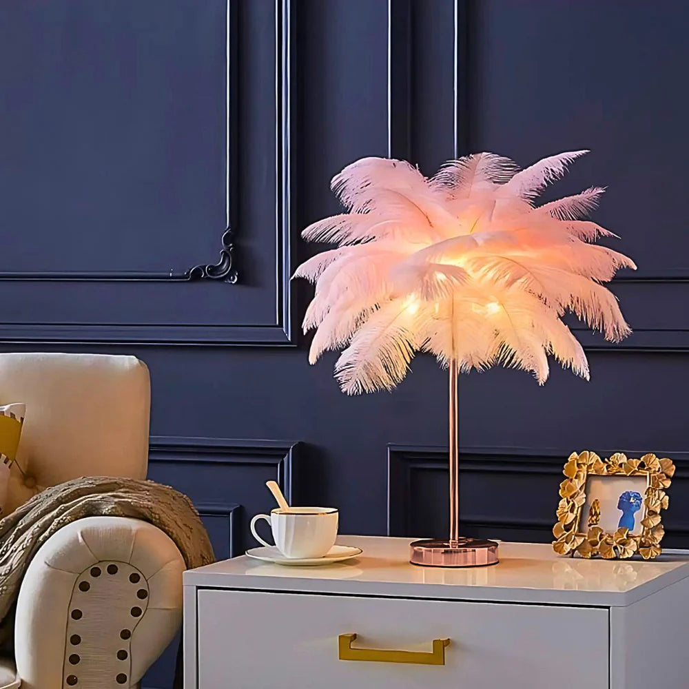 Lámpara de Mesa Moderna Feather Shade