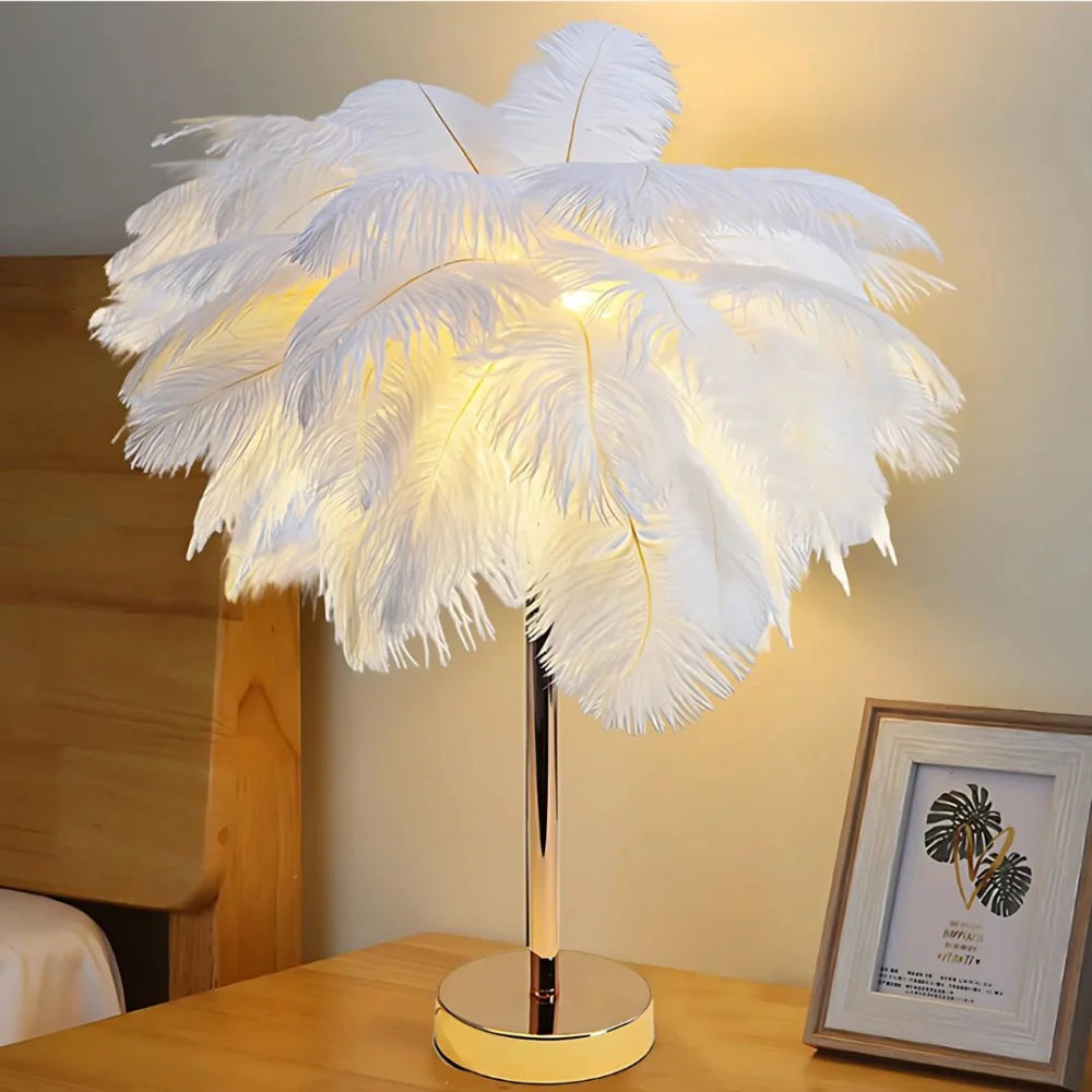 Lámpara de Mesa Moderna Feather Shade