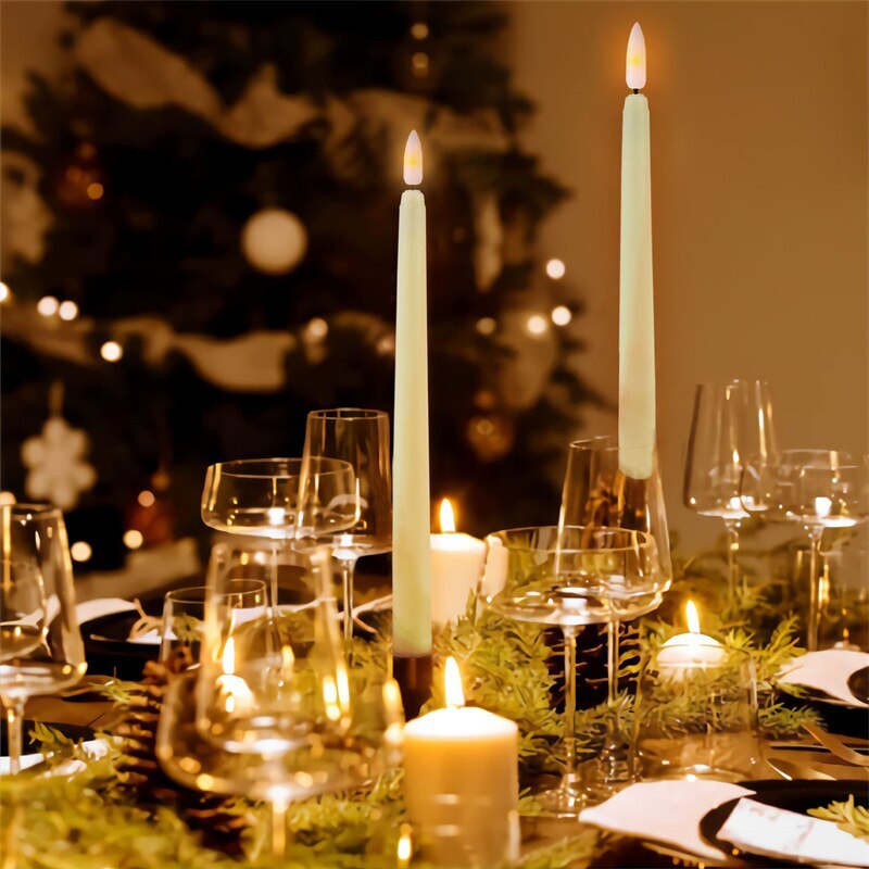 Set di Candele a Taper senza Fiamma a LED