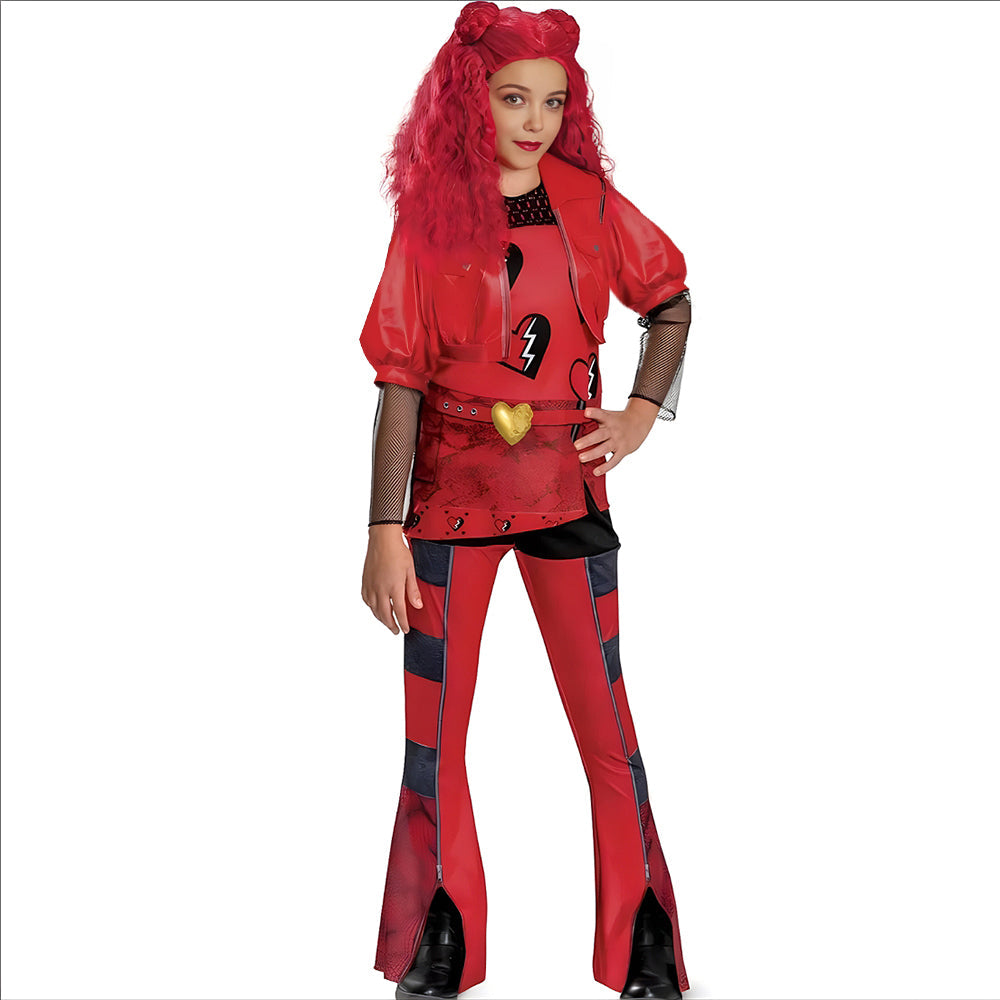 Disfraz de villana para niñas de Halloween con pantalones acampanados y manga larga