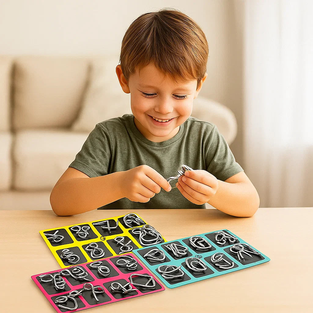 Metal Brain Teaser Puzzle Game Set