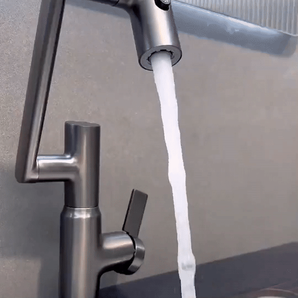 Bathroom Tap Black Modern Mixer with LED Display