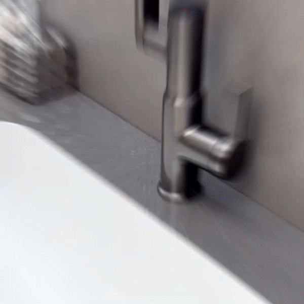 Bathroom Tap Black Modern Mixer with LED Display