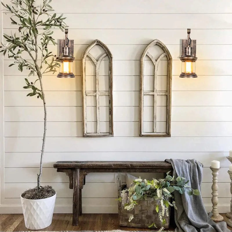 Wandleuchte mit Vintage-Glaslampenschirm-Design