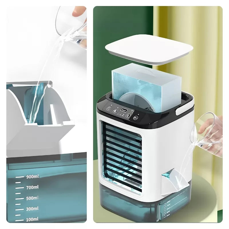 Portable Air Cooler Humidifier Fan with Night Light