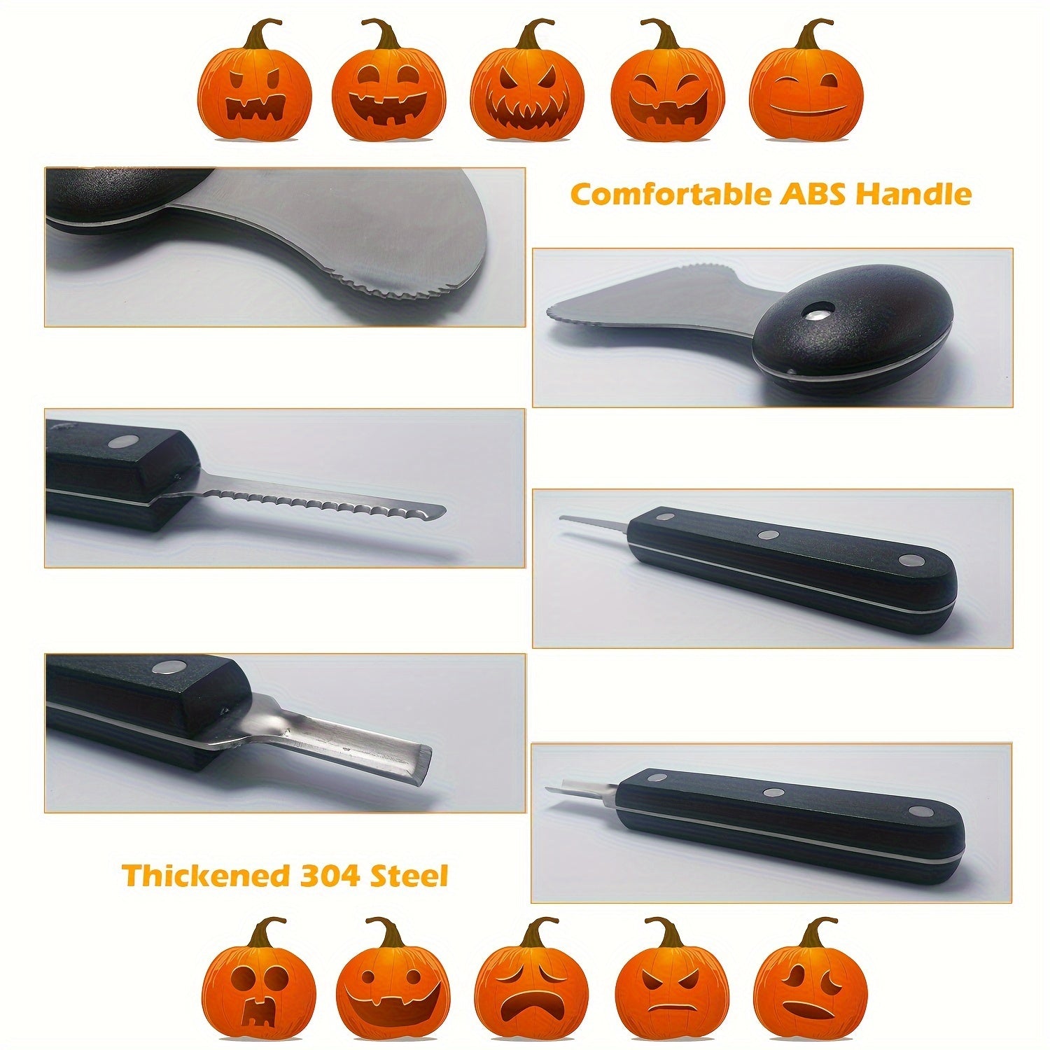 Juego profesional de herramientas para tallar calabazas de Halloween | Calabazas talladas fáciles y duraderas