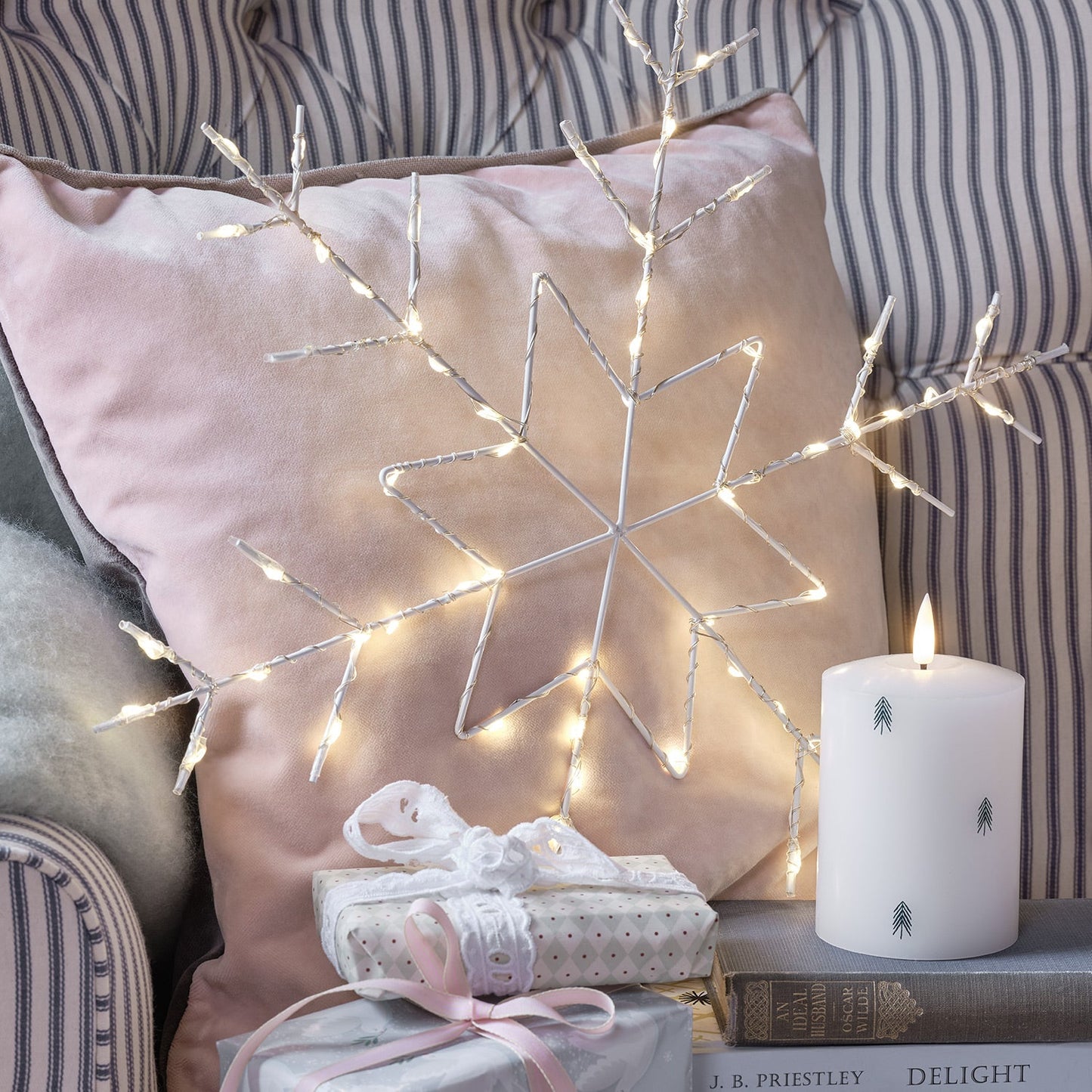 Décorations de Noël Affichage lumineux LED Flocon de neige