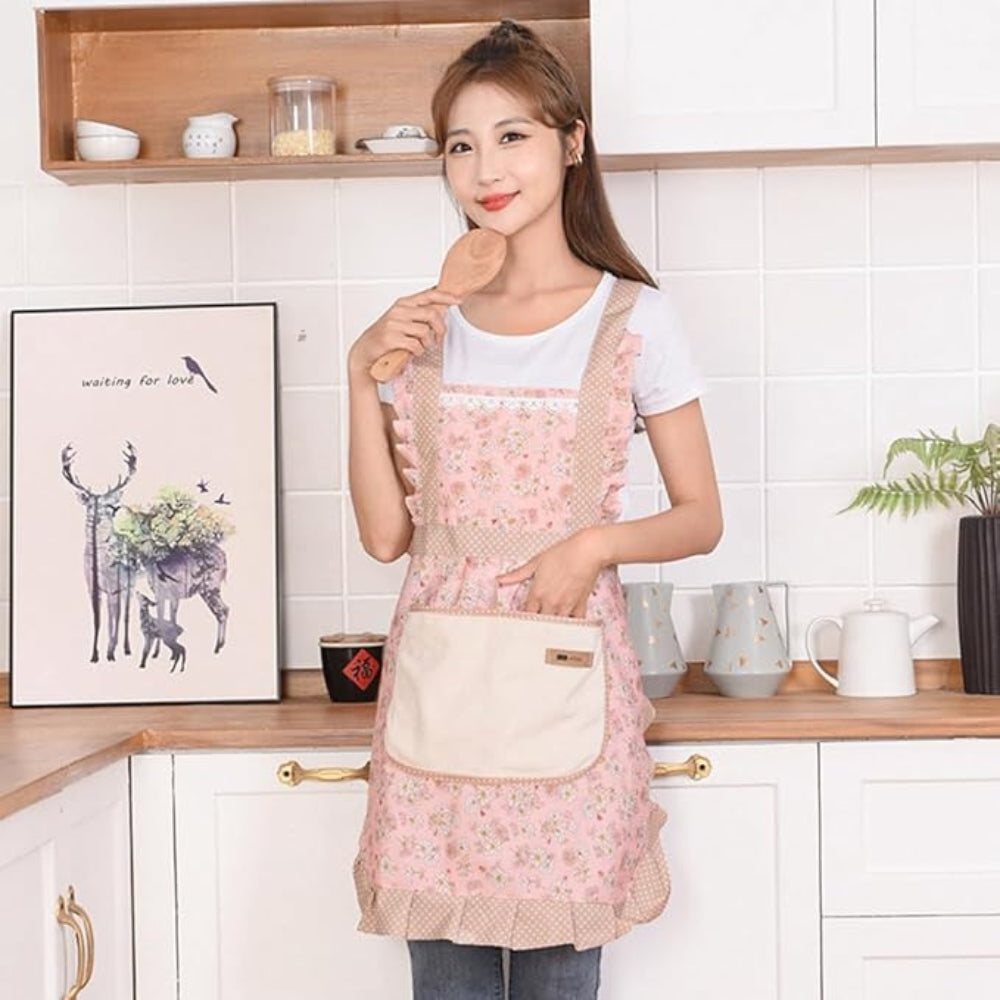 Tablier de cuisine en coton floral pour la cuisson