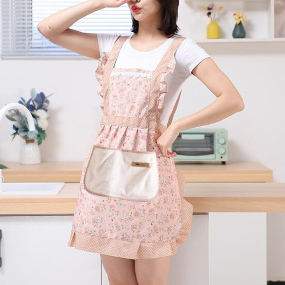 Tablier de cuisine en coton floral pour la cuisson