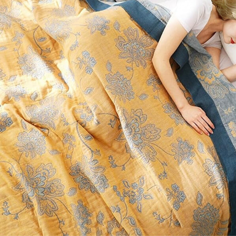 Coperta floreale di cotone leggera copriletto decorativo