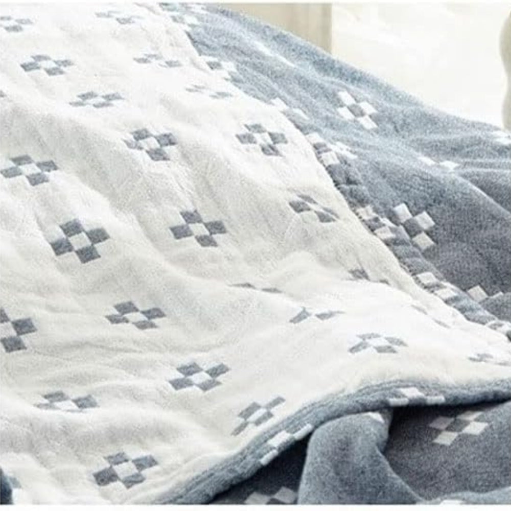Cotton Geometric Blanket Throw