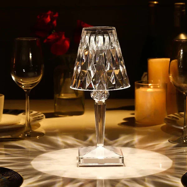 Lámpara de mesa LED con efecto cristal