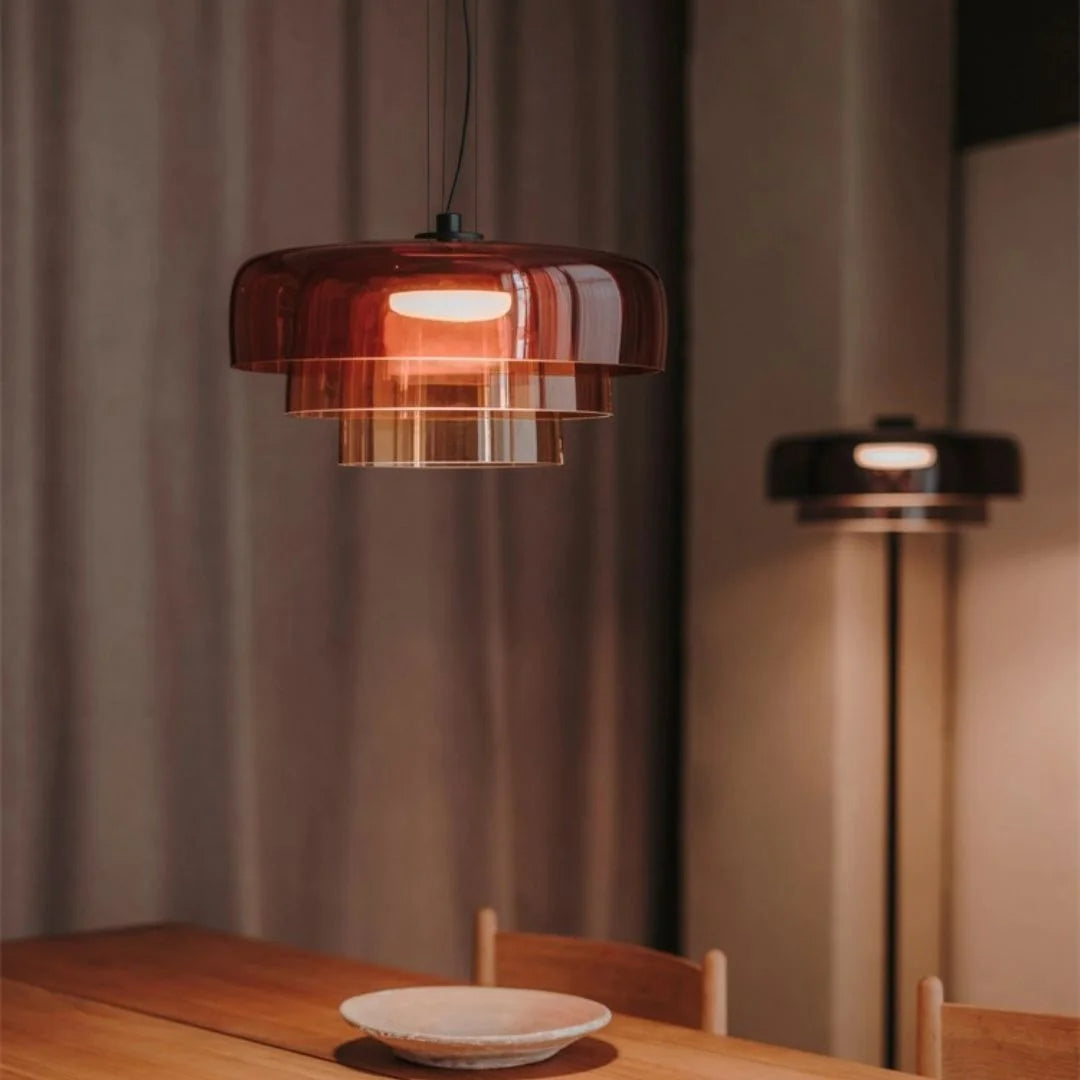Lampada a sospensione in vetro per sala da pranzo