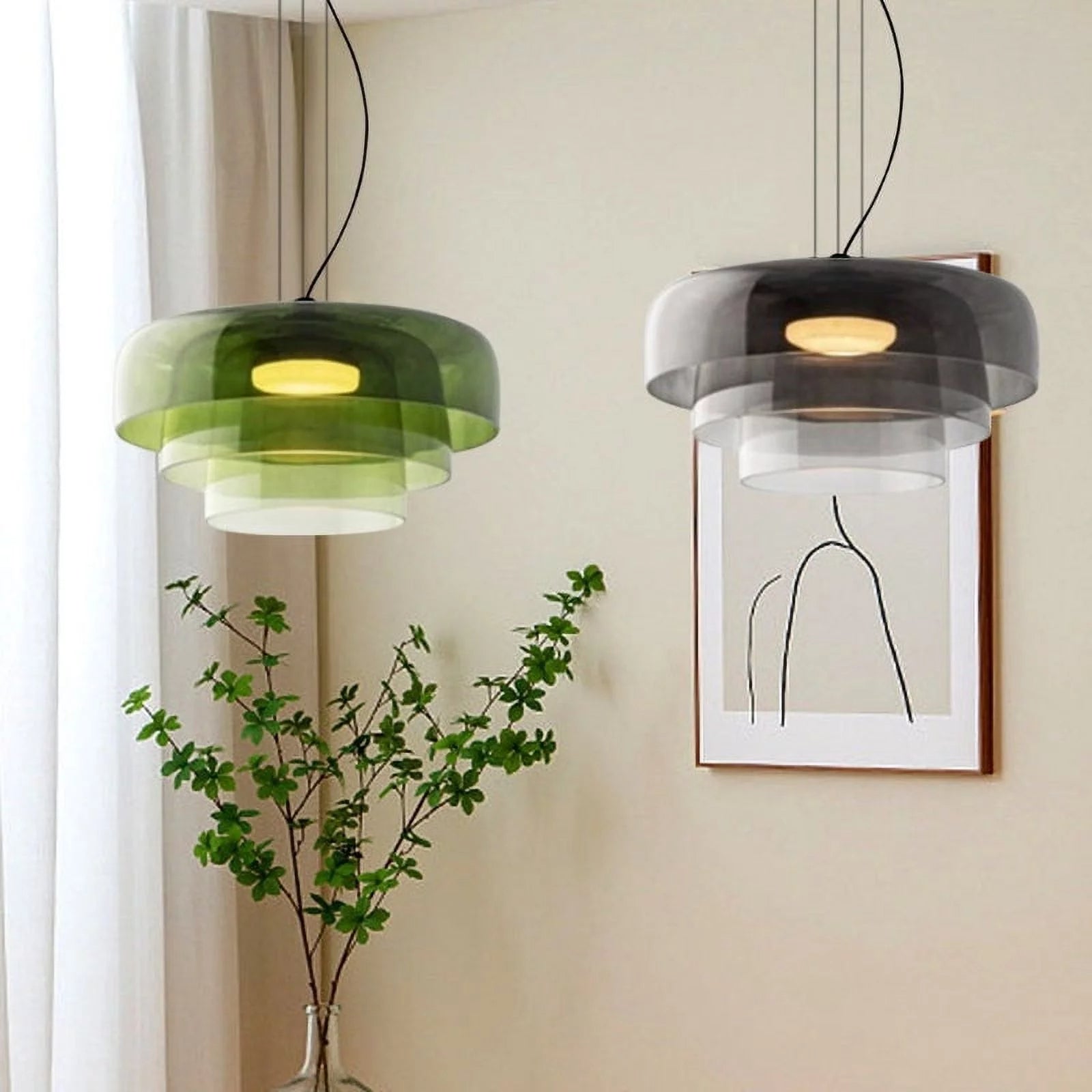 Lampada a sospensione in vetro per sala da pranzo