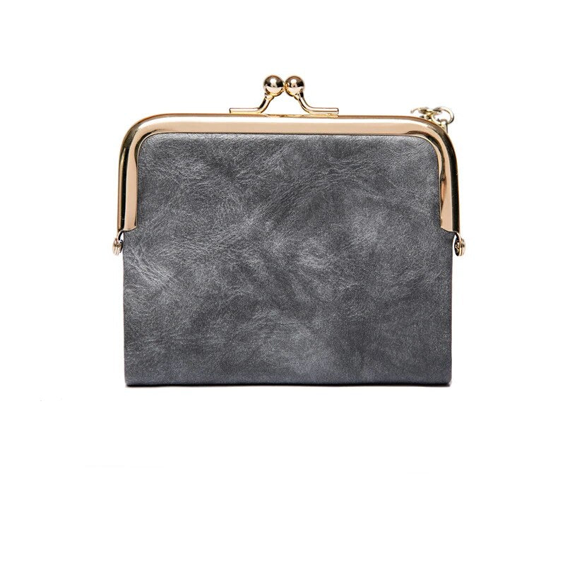 Wallet Purse | Vintage Kiss Lock Small PU Leather