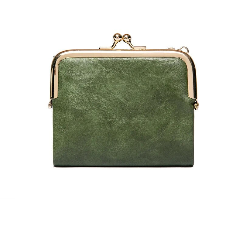 Wallet Purse | Vintage Kiss Lock Small PU Leather