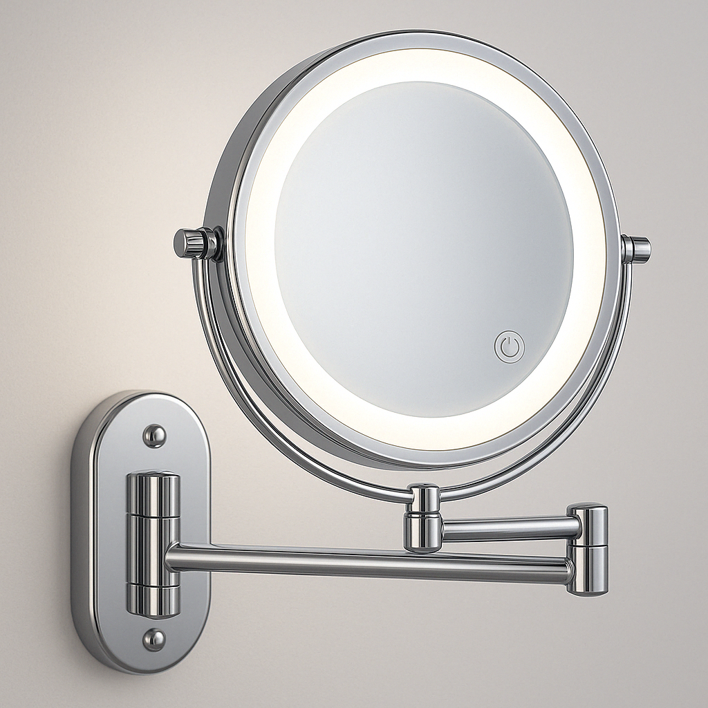 Wall Mirror with LED Light and Magnifier
