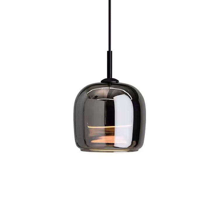 Lámpara de techo colgante de cristal moderna negra