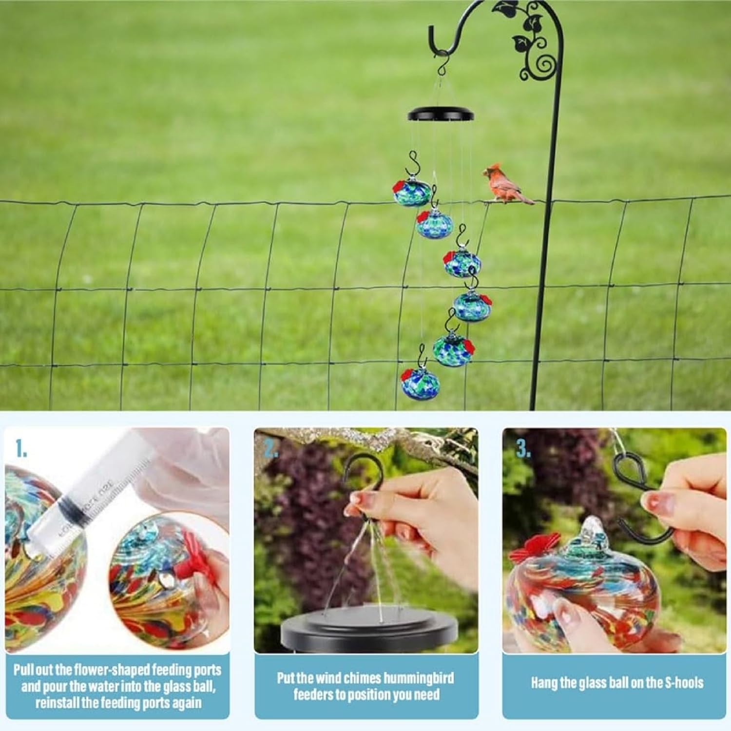 Glas-Vogelfutterspender Hängender Gartenschmuck
