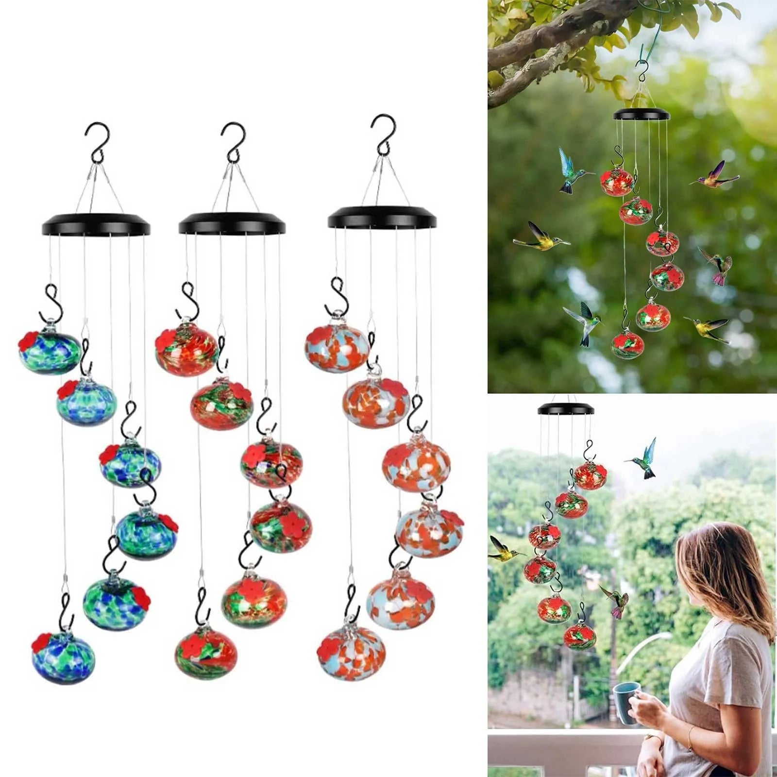 Glas-Vogelfutterspender Hängender Gartenschmuck