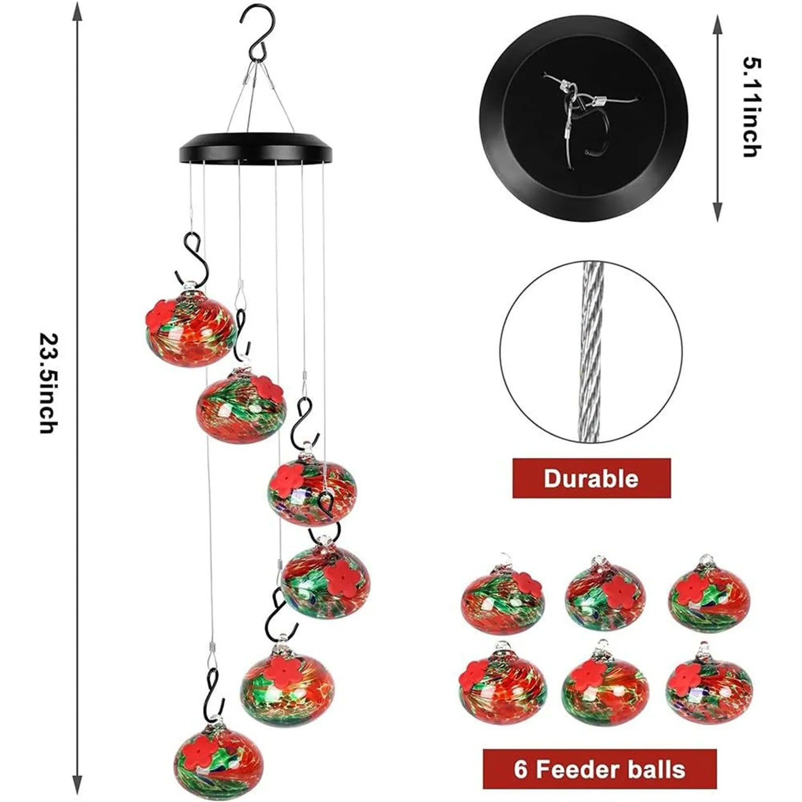 Glas-Vogelfutterspender Hängender Gartenschmuck
