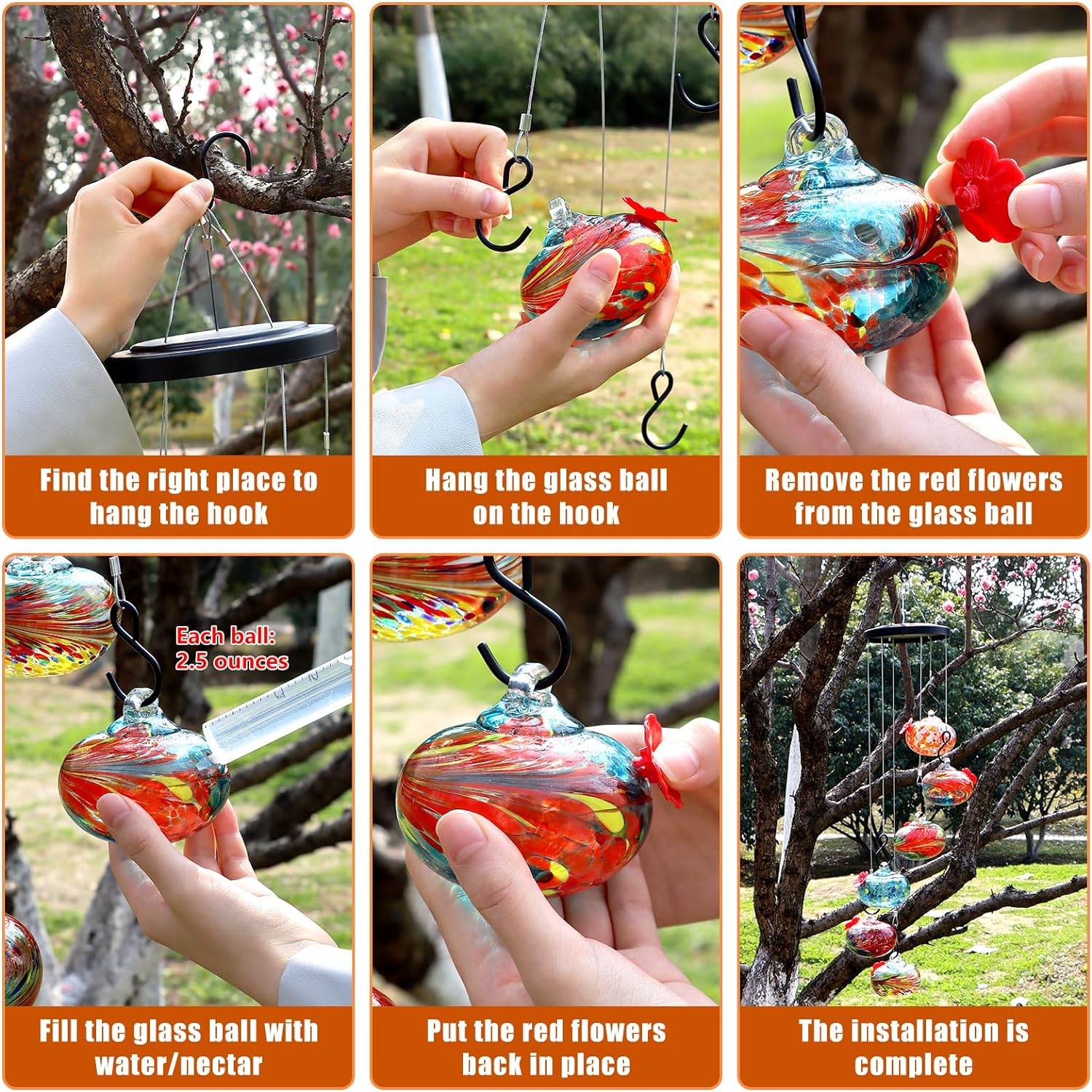 Glas-Vogelfutterspender Hängender Gartenschmuck