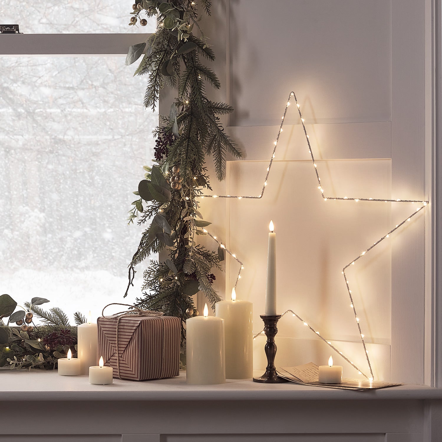 Decoraciones de Navidad Estrella Luz LED para Ventana