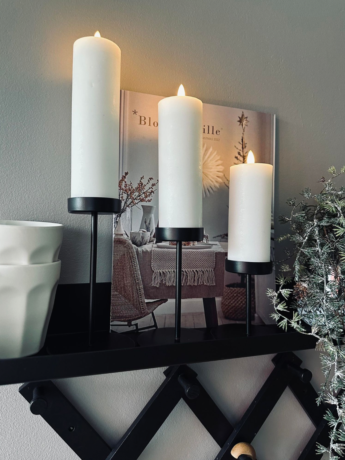 Candle Holders Minimalist Metal Pedestal Set
