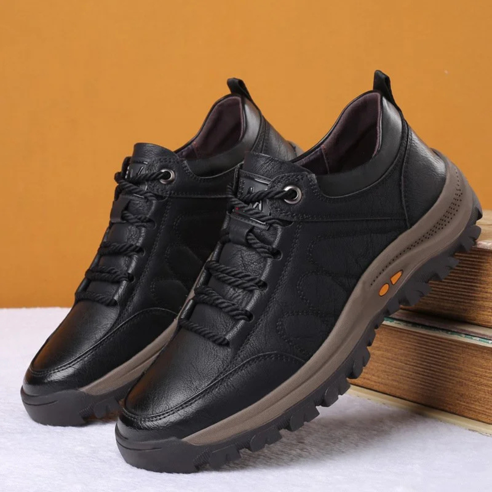 Scarpe da passeggio in pelle da uomo | Sneakers comode antiscivolo