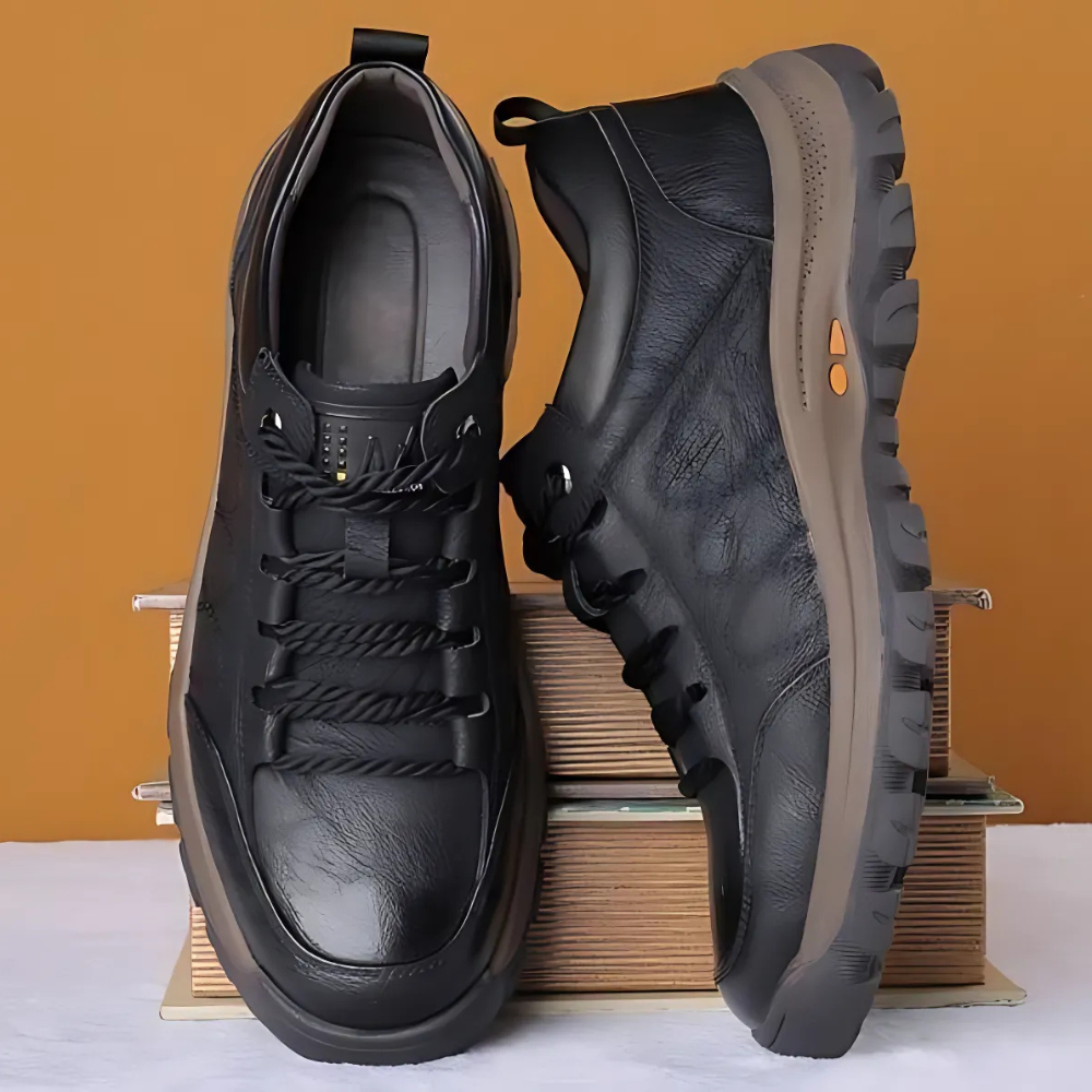 Scarpe da passeggio in pelle da uomo | Sneakers comode antiscivolo