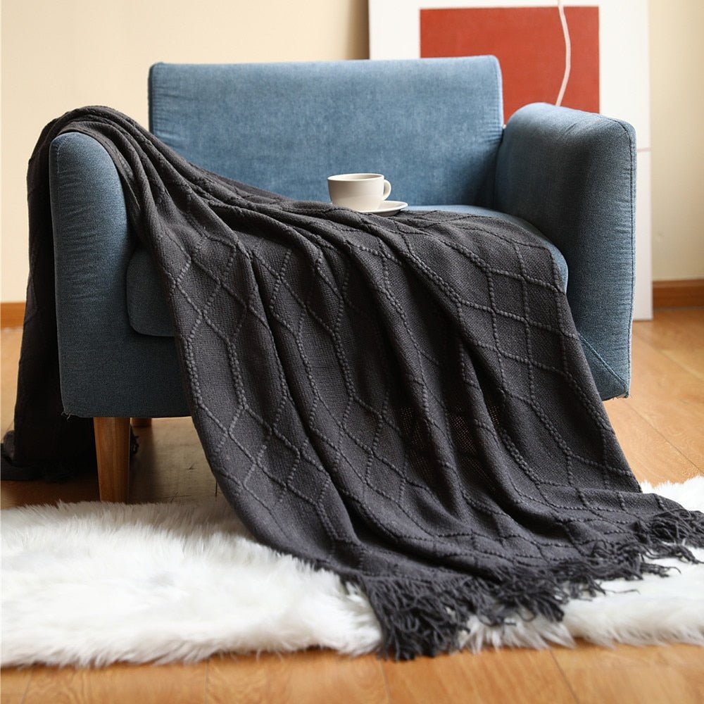 Manta decorativa de algodón tejido para sofá