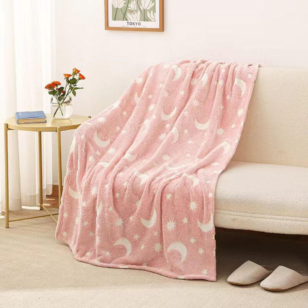 Manta para bebé de forro polar con brillo para comodidad nocturna