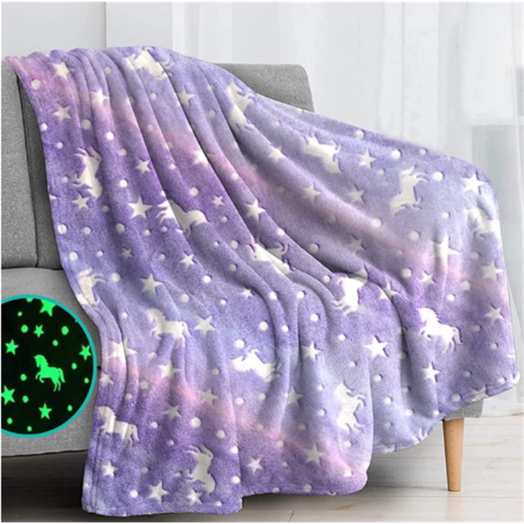 Manta para bebé de forro polar con brillo para comodidad nocturna