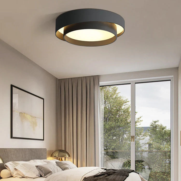 Lampada da soffitto moderna rotonda in metallo con LED