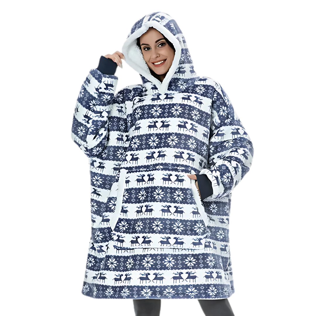 Damska bluza-koc oversize | Ciepła bluza polarowa