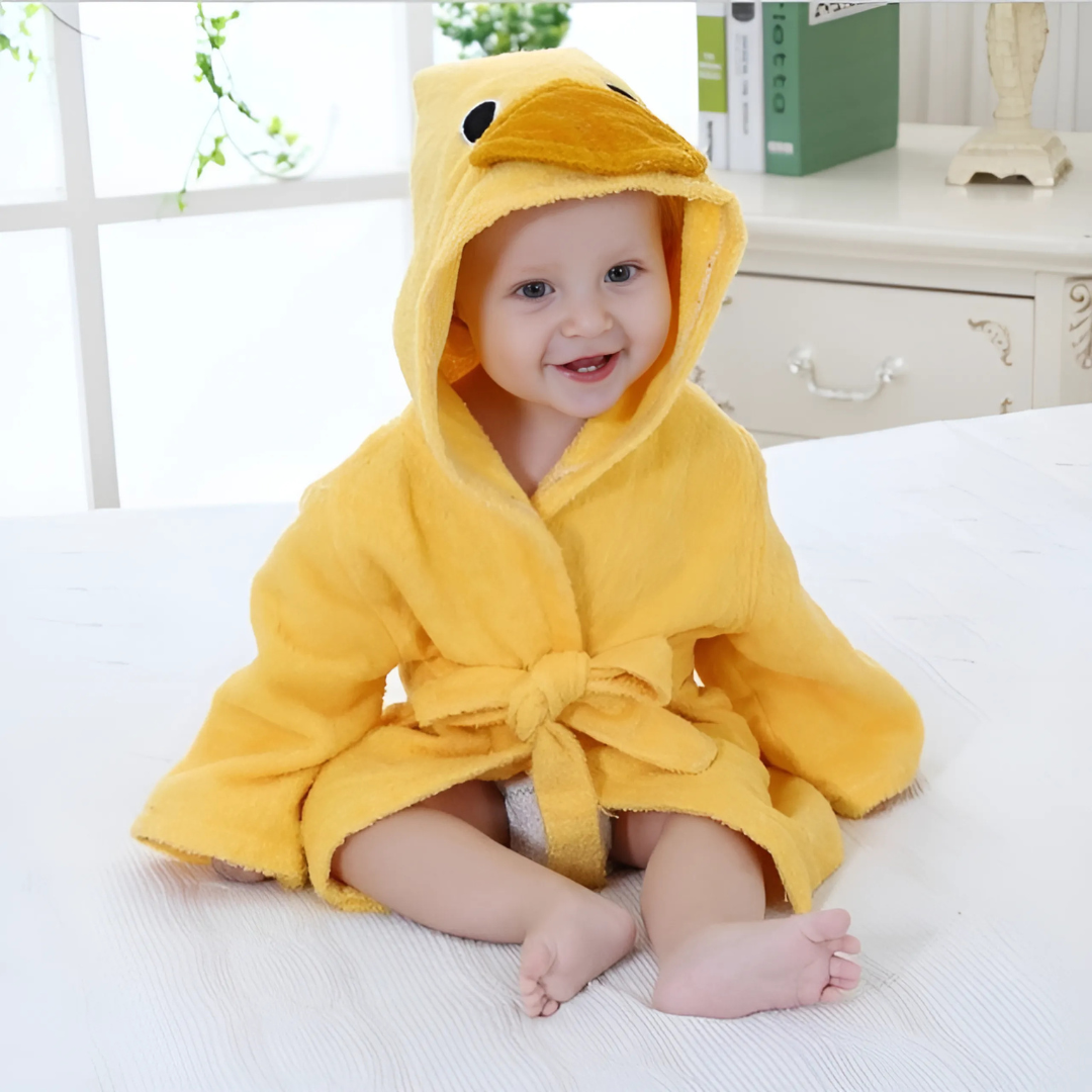 Bata de baño con capucha para bebé | Toalla envolvente suave y absorbente