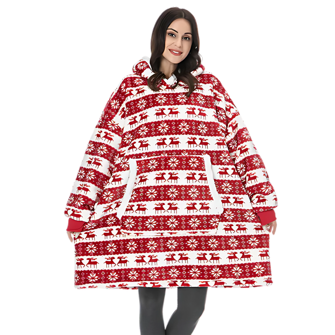 Damska bluza-koc oversize | Ciepła bluza polarowa